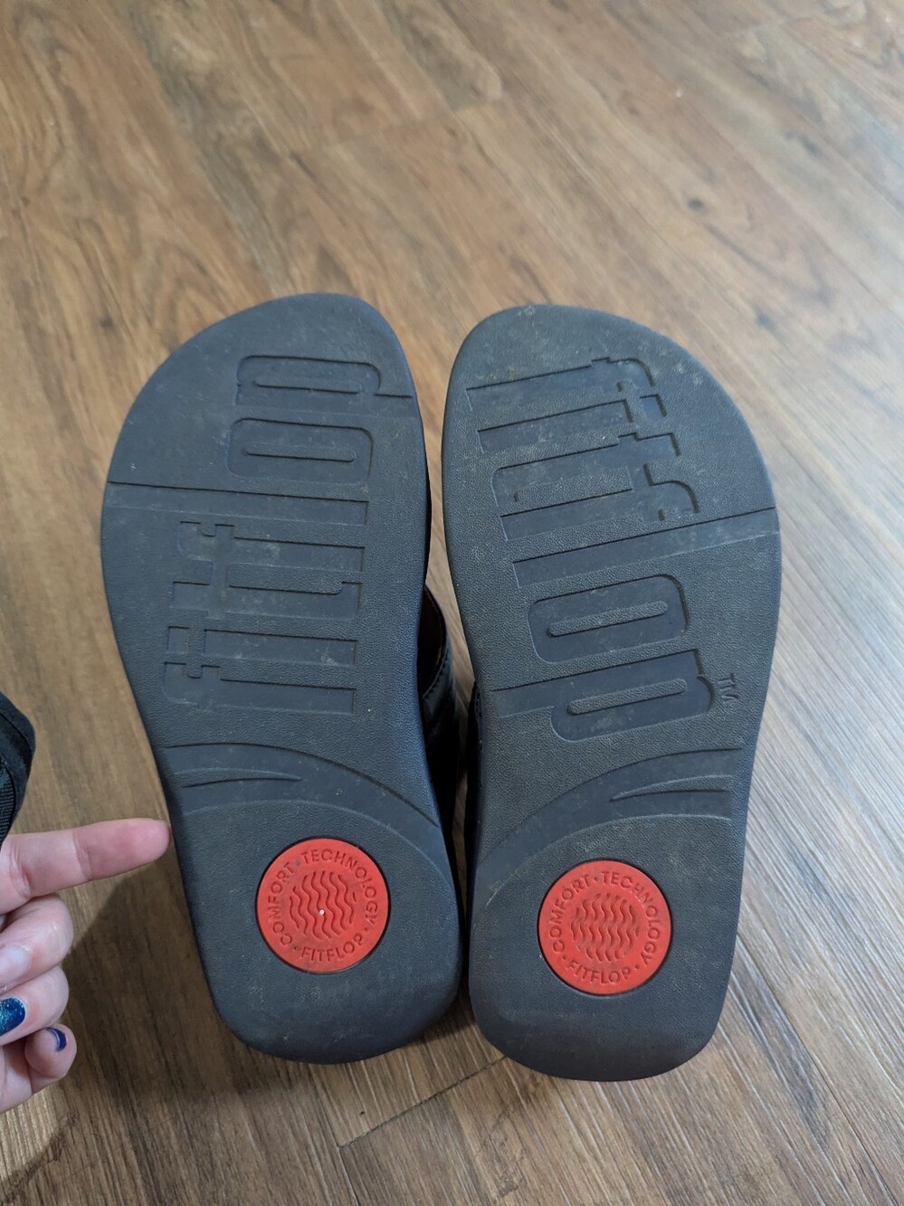 Fitflop Women's Navy Blue Padded V-Strap Flip-Flops Sz 6 - Picture 4 of 5